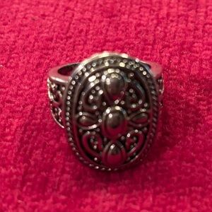 Silver Tone Ornate Ring